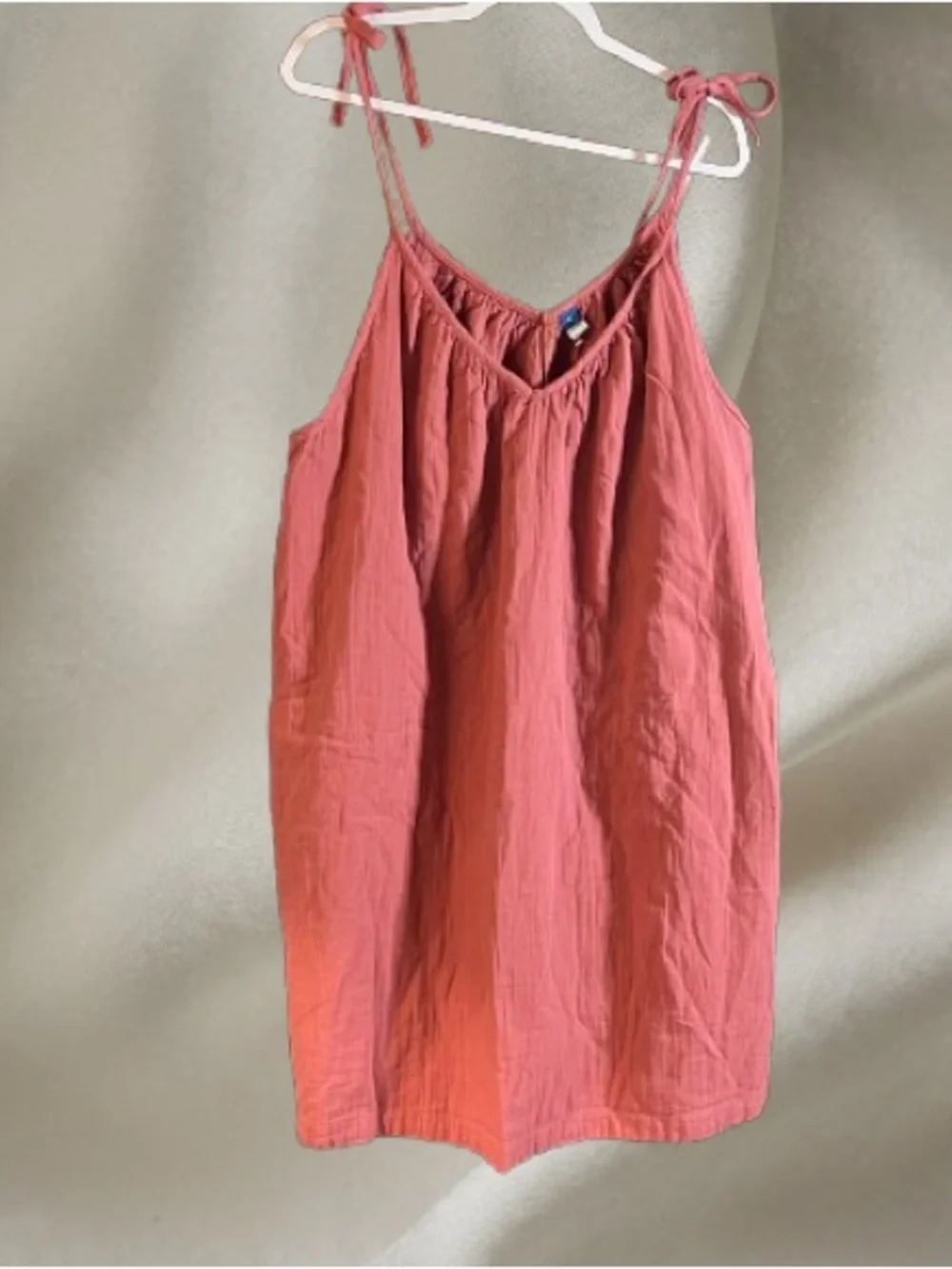 NWT Old Navy Brick Red Boho Gauze Tie Shoulder Swing Dress Size XL - Picture 6 of 7